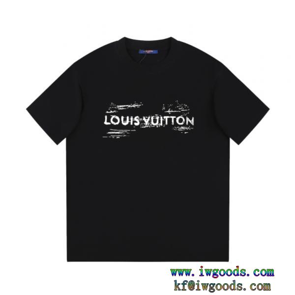 プリントクルーネックTシャツLOUIS VUITTON大人っぽい人気上昇中コピー ブランド 販売