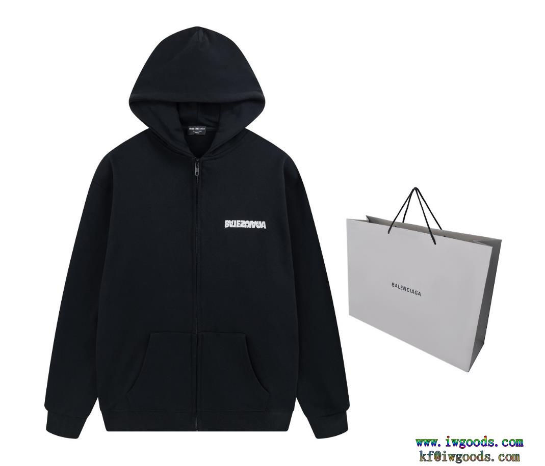 雑誌掲載 こだわり高級バレンシアガBALENCIAGAパーカースーパー コピー ブランド，開胸ファスナーキャップ付き衛衣