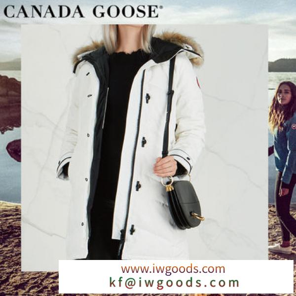 ☆ CANADA Goose 偽ブランド Lorette ホワイト ファーパーカーコート iwgoods.com:r76xna