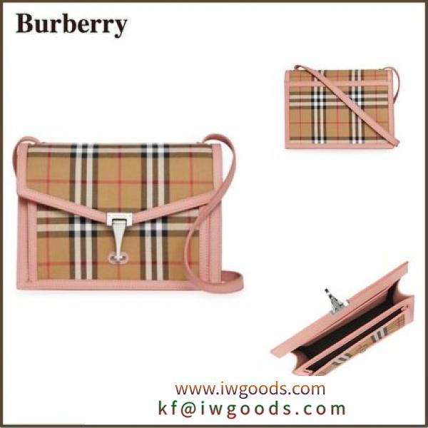 ★BURBERRY 偽物 ブランド 販売★ビンテージチェック＆レザークロスボディバッグ★ iwgoods.com:1j6hgw