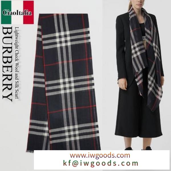 BURBERRY 激安スーパーコピー　Lightweight Check Wool and Silk Scarf iwgoods.com:xq6ezx