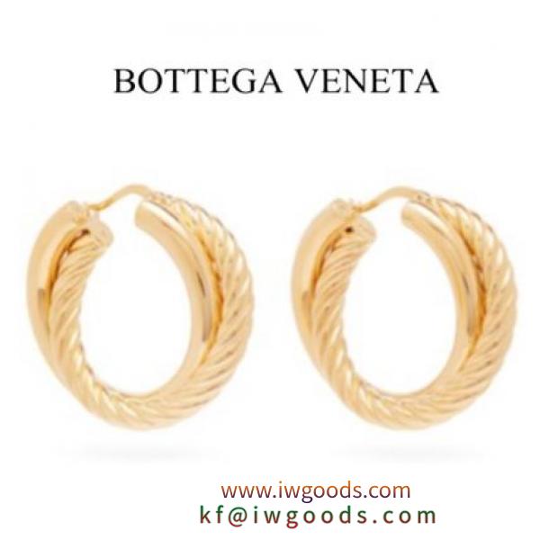 【19AW】BOTTEGA VENETA ブランドコピー商品★Half-twist gold double-hoop earrings iwgoods.com:6apkqb