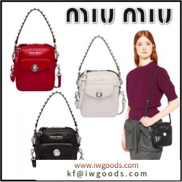 【MIUMIU コピー商品 通販】日本未入荷★クリスタル付 レザー クロスボディバッグ iwgoods.com:3i07ik