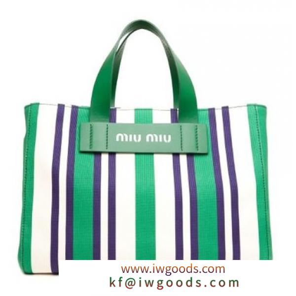 MIUMIU ブランド 偽物 通販◎ストライプ トートバッグ 5BA1112B7CF0089 iwgoods.com:37b09j