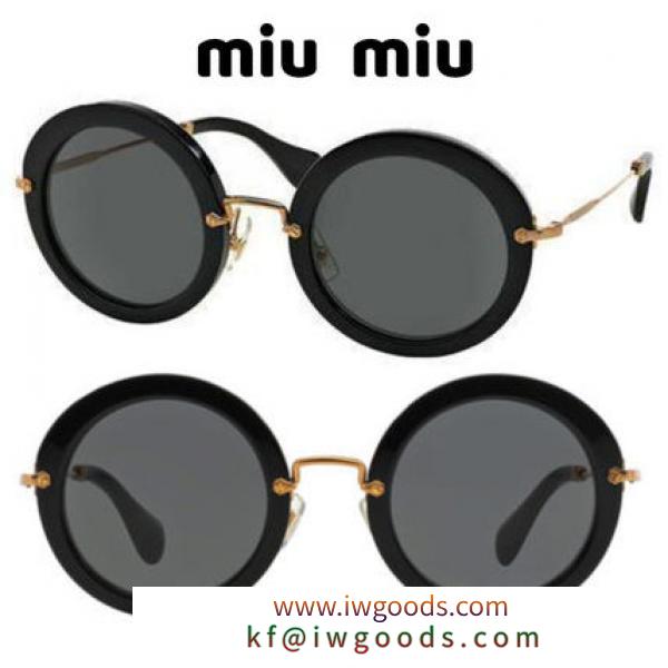 関送込＊MIUMIU 偽ブランド＊MU13NS　ラウンドサングラス　丸型 iwgoods.com:54rra9