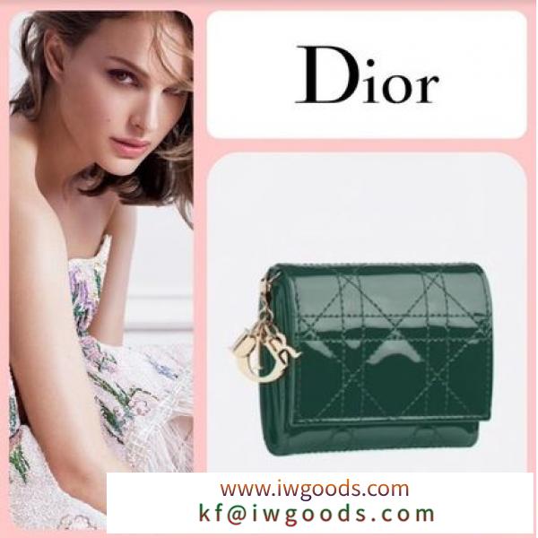 【DIOR スーパーコピー 代引】カーフスキン “LADY DIOR スーパーコピー 代引” ウォレット グリーン iwgoods.com:kmj31k