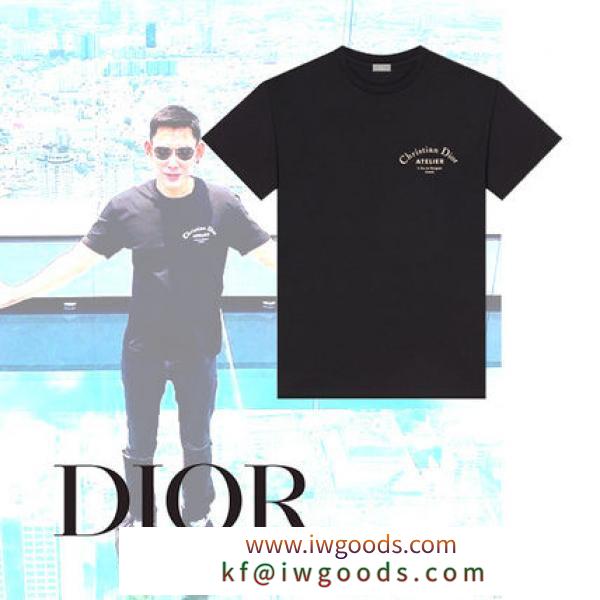 【DIOR 偽物 ブランド 販売】&quot;Christian DIOR 偽物 ブランド 販売 Atelier&quot;プリントTシャツ Black iwgoods.com:33mxmy