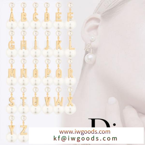 19SS【DIOR 偽物 ブランド 販売】“MY ABCDIOR 偽物 ブランド 販売 TRIBALE”アルファベットパールピアス iwgoods.com:g9keqy