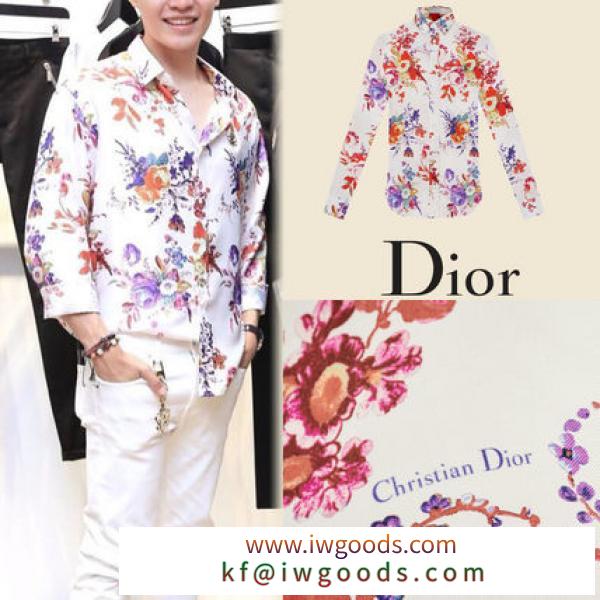 インスタグラムで人気【DIOR 偽物 ブランド 販売】美しいフラワー柄 シルク シャツ iwgoods.com:dpqxci