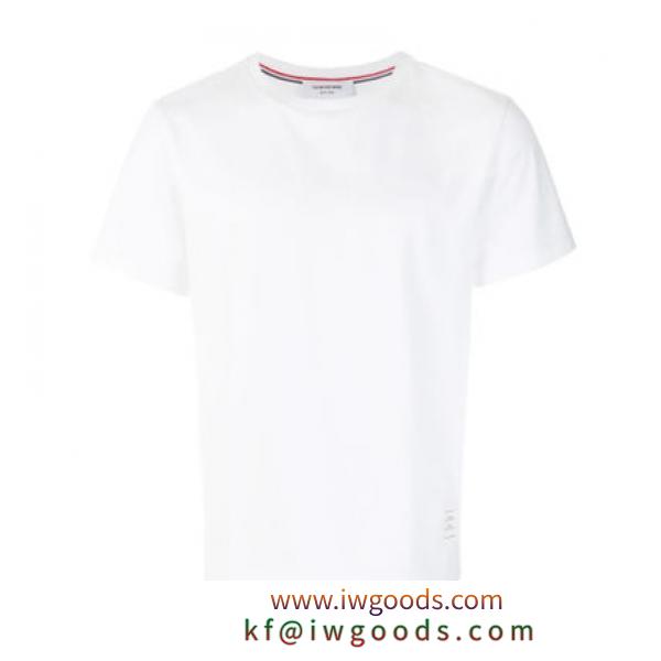 THOM BROWNE ブランド コピー  トリコロール ストライプ ホワイト Tシャツ iwgoods.com:y5ocz0