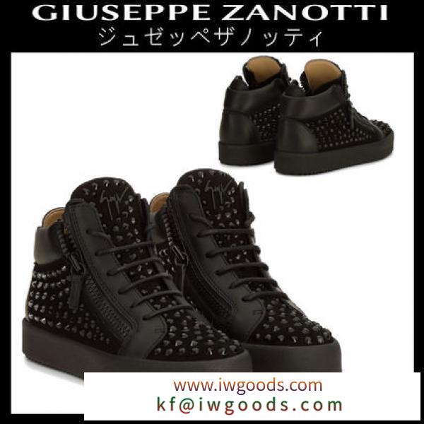 【GIUSEPPE ZANOTTI ブランド コピー】サイドZIP×ビジュー★レザースニーカー iwgoods.com:gbl5o3