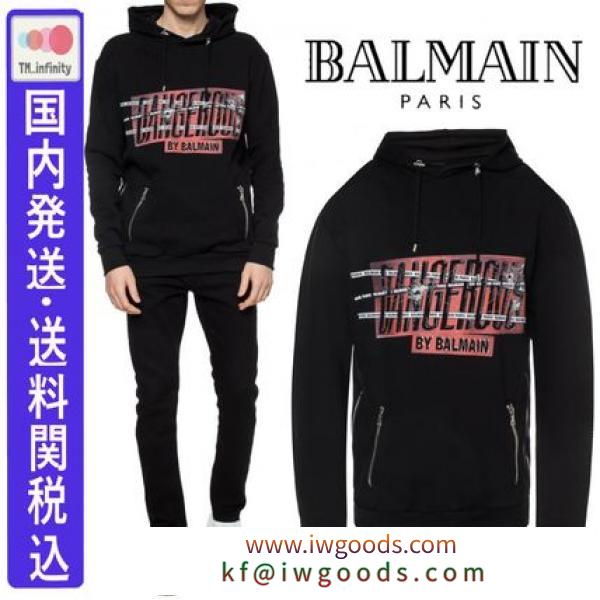 ♪送料関税込BALMAIN 激安スーパーコピー★ Black hooded sweatshirt★パーカー★ iwgoods.com:3hz8nh