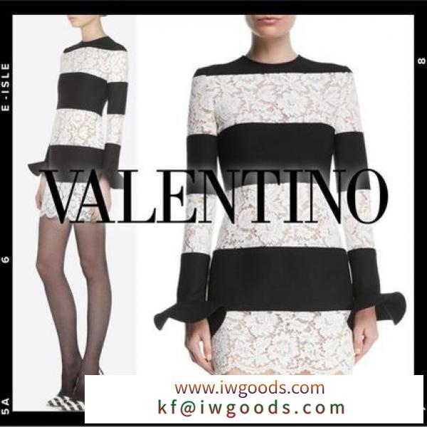 【VALENTINO 激安スーパーコピー】Virgin wool and lace dress iwgoods.com:tknfnz