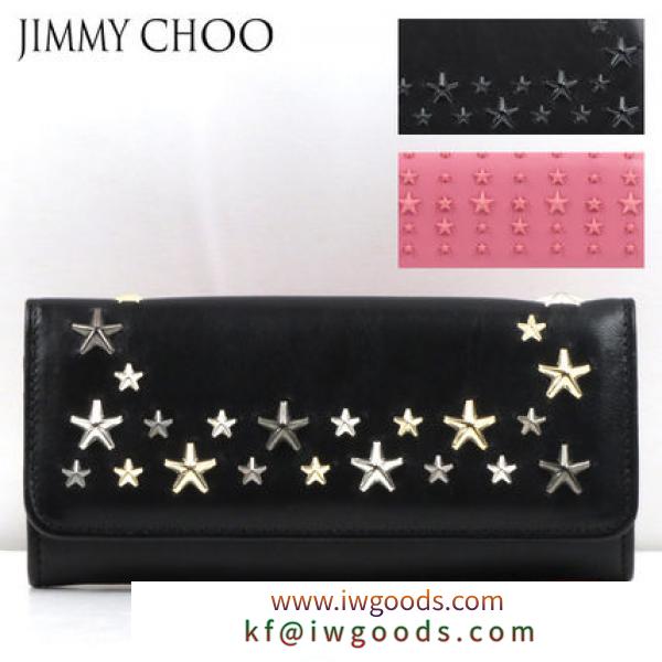 2019 AW JIMMY CHOO ブランドコピー NINO レディース 長財布 スタースタッズ iwgoods.com:lhwown