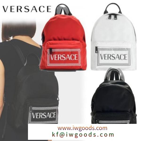 VERSACE ブランドコピー通販◆90sヴィンテージ ロゴ 軽量ナイロン バックパック 3色 iwgoods.com:5zen7b