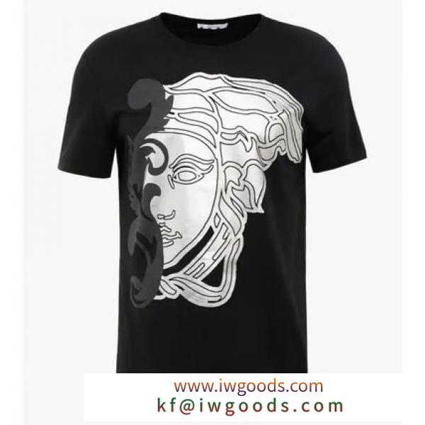 大人気！【VERSACE ブランド コピー】メデューサフェイスT shirts☆ブラック iwgoods.com:wh6so3