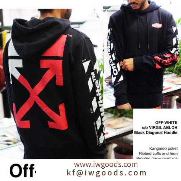 【OFF-White 激安スーパーコピー】Diag Split Logo Slim Hoodie (関税送料込) iwgoods.com:4nf9e9