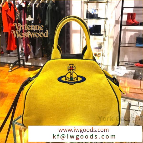 18/19年新作★Vivienne WESTWOOD ブランドコピー通販★Slogan Yasmineイエローバッグ iwgoods.com:t94esa