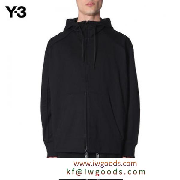 Y-3 激安スーパーコピー ワイスリー メンズ パーカー コットン 黒 フーディ ロゴ iwgoods.com:e7r4kg