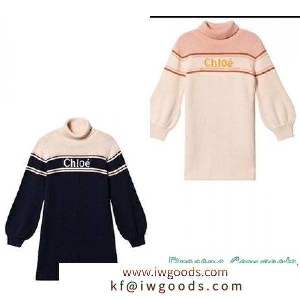 関送込*CHLOE ブランド 偽物 通販*大人もOK！タートルネック*ロゴ*ニットワンピース iwgoods.com:z76kip