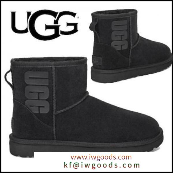 【UGG ブランド コピー】ロゴブーツ CLASSIC MINI  RUBBER LOGO BK iwgoods.com:pwzct4