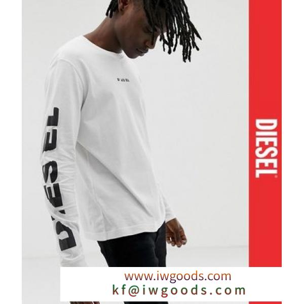 ★英国発*DIESEL コピー品*新作*袖ロゴ長袖Tシャツ/White スーパーコピー★ iwgoods.com:mt2kqq