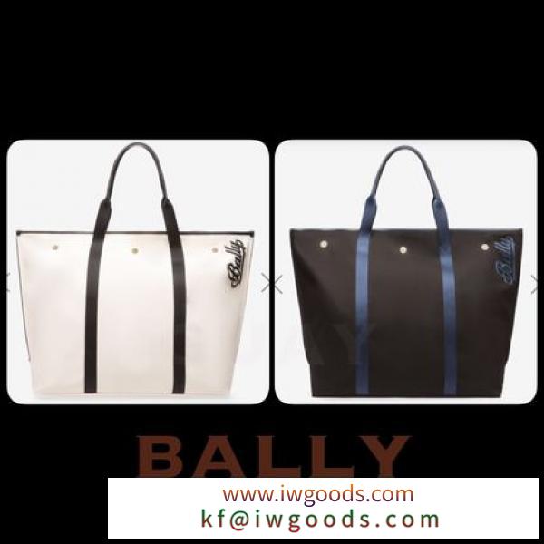 ★人気キャンバストート【BALLY コピー商品 通販】ホワイト・ネイビー★ iwgoods.com:ug2me3