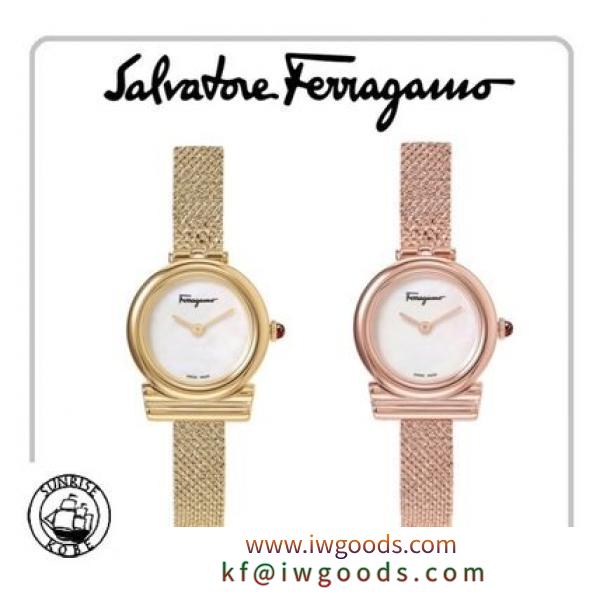 2-5日着【FERRAGAMO コピー品】ガンチーニ型 ゴールドメッシュベルト 時計 iwgoods.com:sem3c3