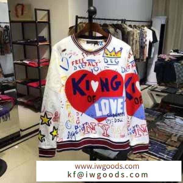 愛用者が多い定番スウェットシャツKINGプリント パーカーDolce&Gabbanaコピー安いドルガバ 通販 最も着こなし限定新作 iwgoods.com b8zeKb