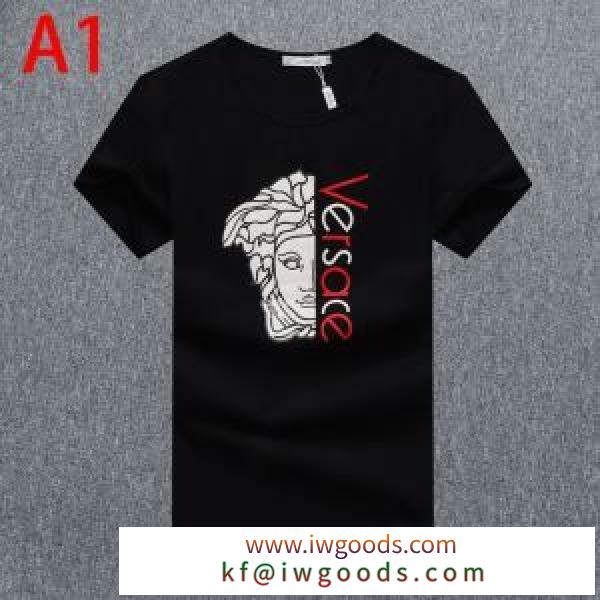 多色可選 エレガントな雰囲気 半袖Tシャツ 2年以上連続１位獲得 ヴェルサーチ VERSACE iwgoods.com KzK1Hj