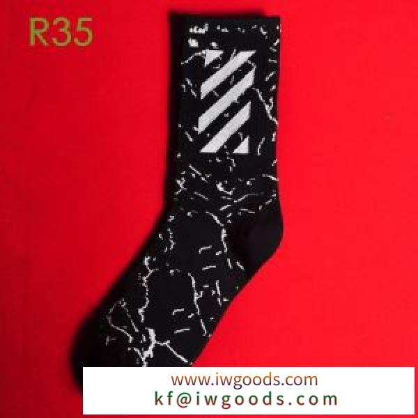 2色可選  Off-White デザイン性に優れた オフホワイト  靴下 個性的なスタイル iwgoods.com KL1f4D