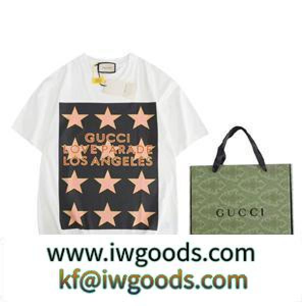 GUCC1 LOVE PARADEプリント クルーネック ブランドスーパーコピーTシャツ カラフルな色遣い 男女兼用 iwgoods.com jKTPrm