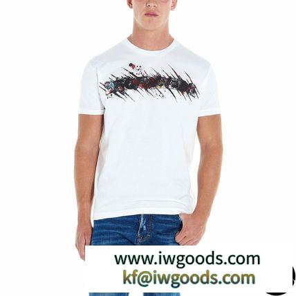 関税込DSQUARED2 偽ブランド 2019AW Splash ロゴTシャツ 半袖 クルーネック iwgoods.com:yebcgm-3