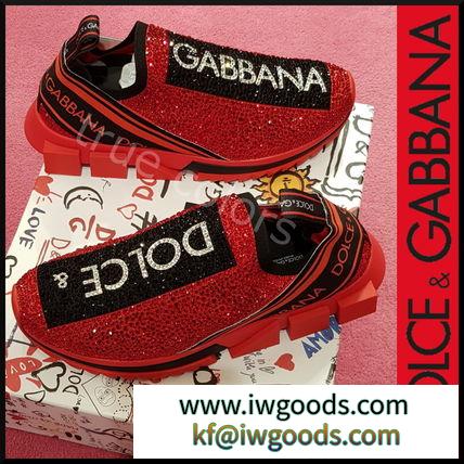 DOLCE&Gabbana スーパーコピー ドルガバ 19SS Sorrent クリスタル スニーカー 赤 iwgoods.com:bogn67-3