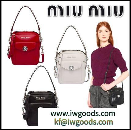 【MIUMIU コピー商品 通販】日本未入荷★クリスタル付 レザー クロスボディバッグ iwgoods.com:3i07ik-3