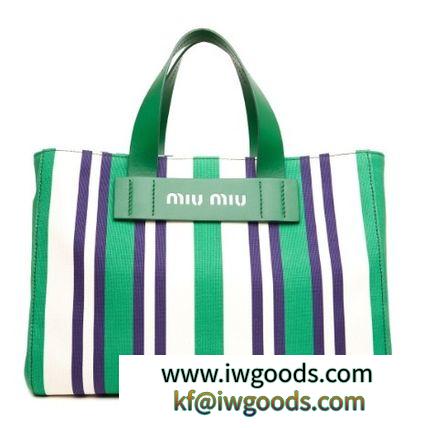 MIUMIU ブランド 偽物 通販◎ストライプ トートバッグ 5BA1112B7CF0089 iwgoods.com:37b09j-3