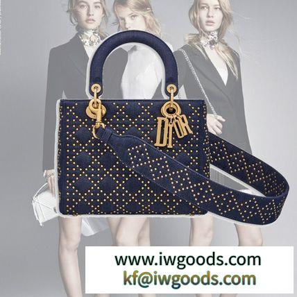 【DIOR 偽物 ブランド 販売】“LadyDIOR 偽物 ブランド 販売”ブルーデニム×goldスタッズ 2wayBag iwgoods.com:6v1vt2-3