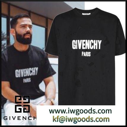 GIVENCHY ブランドコピー商品 PARIS デストロイド オーバーサイズ Tシャツ・ブラック iwgoods.com:iduqpi-3