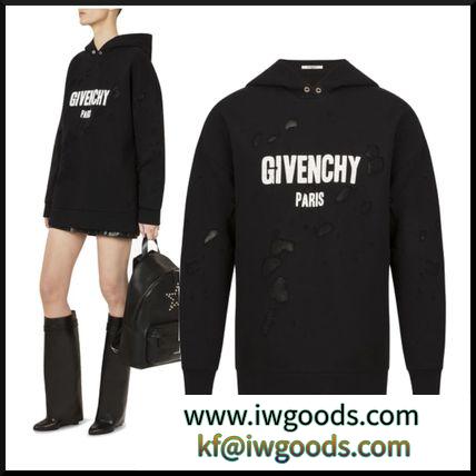 【GIVENCHY ブランド 偽物 通販】ジバンシィ　フード付きブラックダメージスウェット iwgoods.com:fhaxq1-3