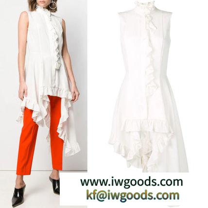 19SS AM537 SILK GEORGETTE ASYMMETRIC RUFFLE BLOUSE iwgoods.com:7uahl5-3