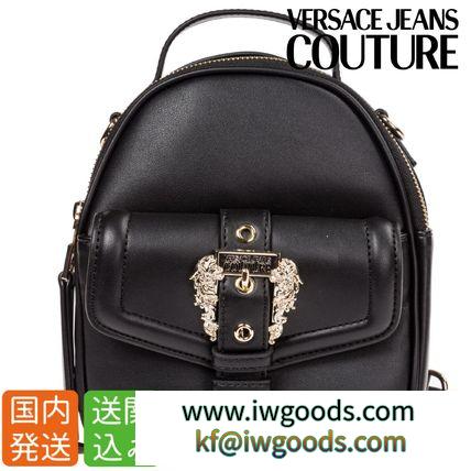 送関込み★VERSACE 偽物 ブランド 販売 Jeans COUTURE スーパーコピー★ロゴプレート ミニリュック iwgoods.com:94tawf-3