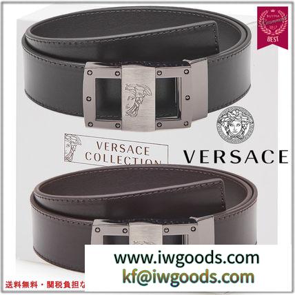 半額以下大特価SALE！【VERSACE コピー品】smooth black leather  belt iwgoods.com:jqxzfy-3