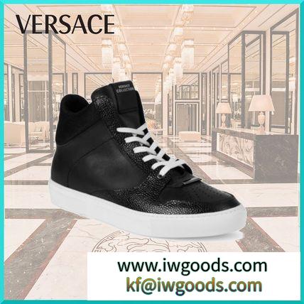 限定セール☆ VERSACE ブランドコピー商品(ヴェルサーチ スーパーコピー) ロゴハイカットスニーカー iwgoods.com:powy7n-3