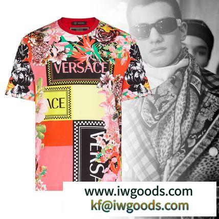 VERSACE スーパーコピー FLORALMANIAプリント ワイドフィット Tシャツ iwgoods.com:ht7dcp-3