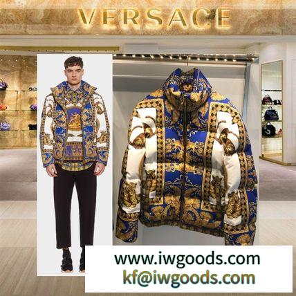 【18AW NEW】VERSACE ブランド コピー_men / バロックプリントダウン / 青×金 iwgoods.com:z3d1ct-3