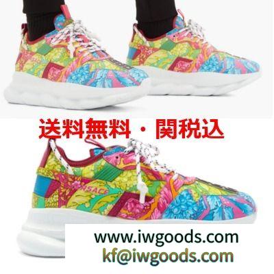 VERSACE 激安スーパーコピー★FLUO BAROCCO PRINT CHAIN REACTION 2 SNEAKERS iwgoods.com:err8za-3