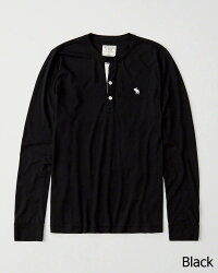 偽物！アバクロA&F ムース刺繍 ヘンリーネックTシャツ/Black iwgoods.com:ahvtye-3