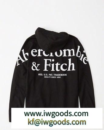 【国内即発】Abercrombie & Fitch コピー品メンズ BACK LOGO HOODIE 黒 iwgoods.com:d2e1nu-3