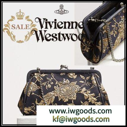 19SS★Vivienne WESTWOOD コピー商品 通販◆JANE フラワー刺繍 がま口 2WAYバッグ iwgoods.com:564bo5-3