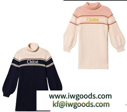 関送込*CHLOE ブランド 偽物 通販*大人もOK！タートルネック*ロゴ*ニットワンピース iwgoods.com:z76kip-3